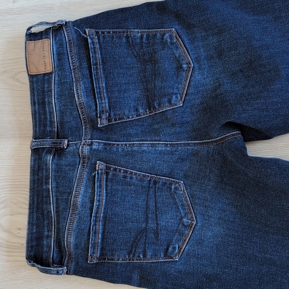 Women's American Eagle Outfitters Dark Blue Skinny Kick Jeans - Long - Picture 4 of 4